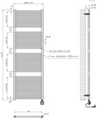 Elektrische Radiator Elara Smart WiFi - 182x60 cm - 1000W - Brons Koper - PVD