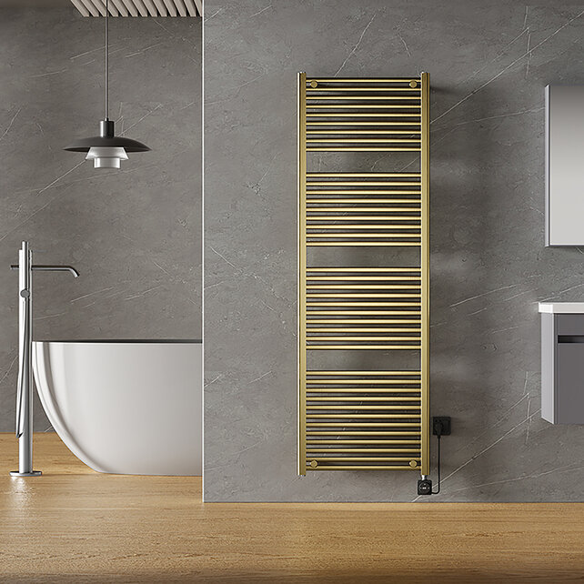 Elektrische Radiator Elara Smart WiFi - 182x60 cm - 1000W - Geborsteld Messing - PVD