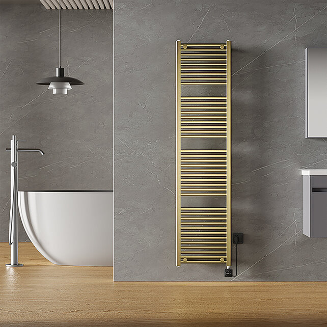 Elektrische Radiator Elara Smart WiFi - 182x45 cm - 1000W - Geborsteld Messing - PVD