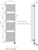 Elektrische Radiator Elara Smart WiFi - 182x45 cm - 1000W - Geborsteld Messing - PVD