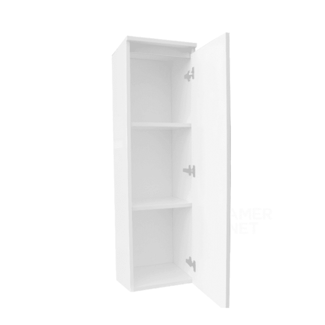 SaniPro Trendline Greeploos Kolomkast Halfhoog Glans Wit 120x35x35cm met greeplijst aluminium