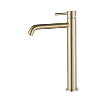 Wastafelkraan Slimline Hoog – Geborsteld Goud voor waskommen