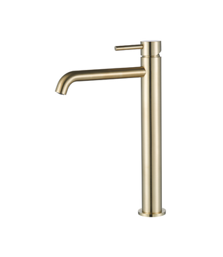 SANI-SUPPLY Wastafelkraan Slimline Hoog – Geborsteld Goud voor waskommen