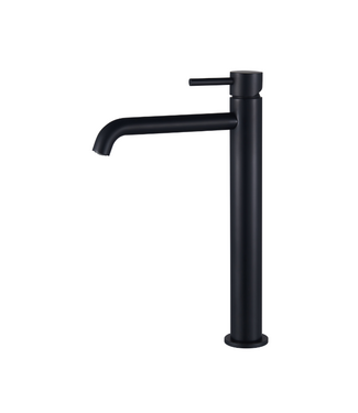SANI-SUPPLY Wastafelkraan Slimline Hoog – Mat Zwart voor waskommen