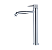 Wastafelkraan Slimline Hoog – Chroom met geribbeld knop