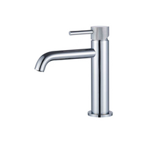 Wastafelkraan Slimline Laag – Chroom met geribbeld knop