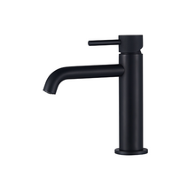 Wastafelkraan Slimline Laag – Mat Zwart met geribbeld knop