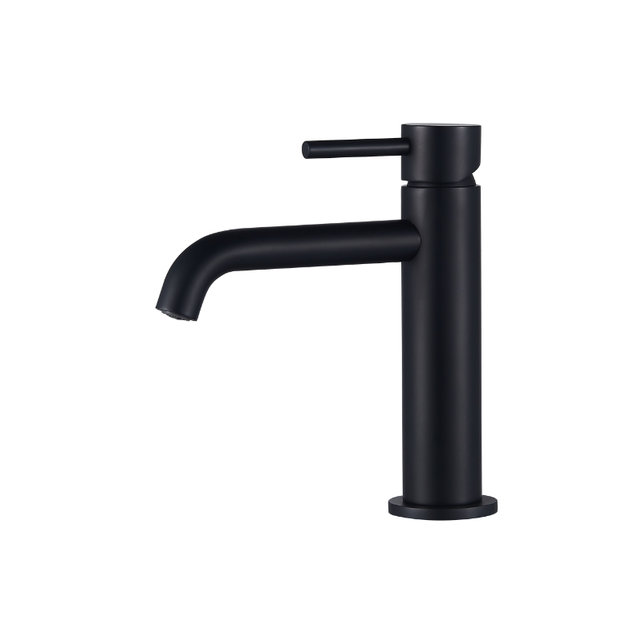Wastafelkraan Slimline Laag – Mat Zwart