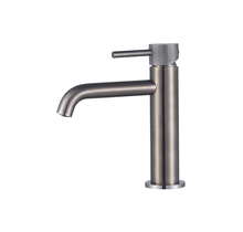 Wastafelkraan Slimline Laag – Gunmetal Met geribbeld knop