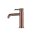 SANI-SUPPLY Wastafelkraan Slimline Laag – Geborsteld Brons met geribbeld knop