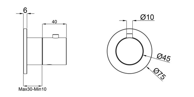 Afbouwdeel Stopkraan Wiesbaden Caral  - Chroom