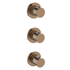 Afbouwdeel Wiesbaden Caral Thermostaat | Brons Koper PVD | 2 Stopkranen