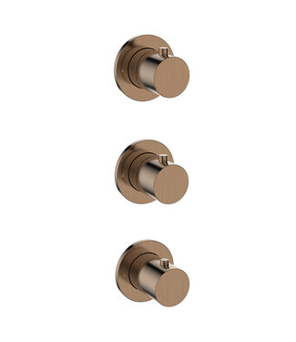 Wiesbaden Afbouwdeel Wiesbaden Caral Thermostaat | Brons Koper PVD | 2 Stopkranen