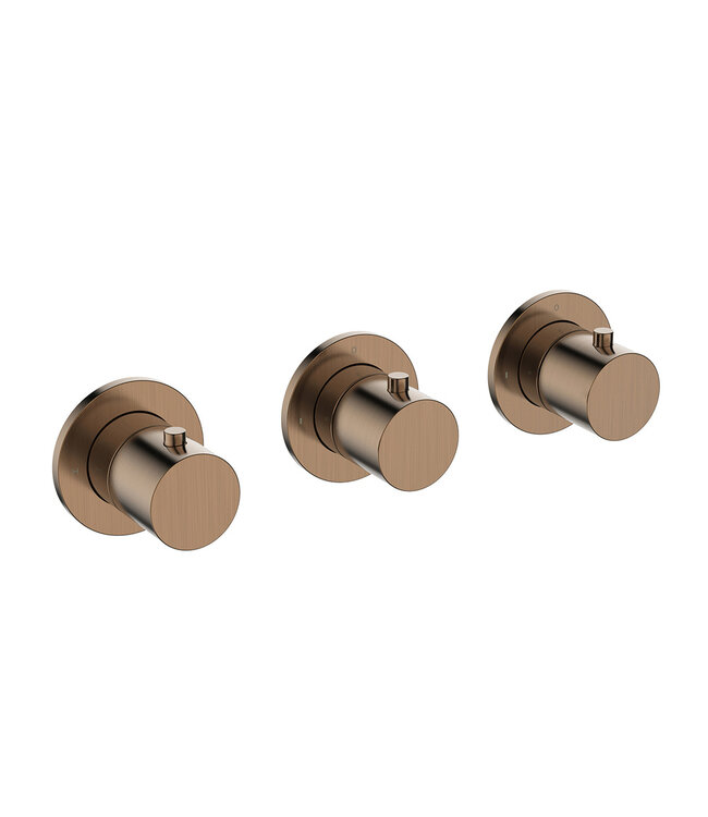 Afbouwdeel Wiesbaden Caral Thermostaat | Brons Koper PVD | 2 Stopkranen