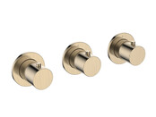 Afbouwdeel Wiesbaden Caral Thermostaat | Geborsteld Messing | 2 Stopkranen