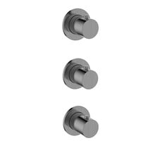 Afbouwdeel Wiesbaden Caral Thermostaat | Gunmetal | 2 Stopkranen