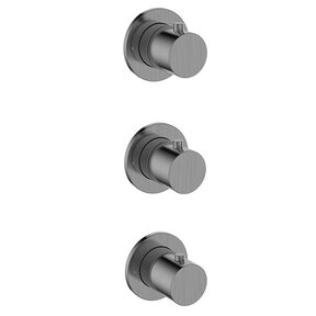Afbouwdeel Wiesbaden Caral Thermostaat | Gunmetal | 2 Stopkranen