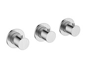 Afbouwdeel Wiesbaden Caral Thermostaat | Geborsteld Staal | 2 Stopkranen