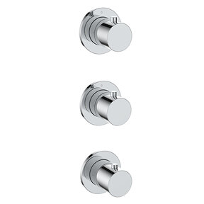 Afbouwdeel Wiesbaden Caral Thermostaat | Chroom | 2 Stopkranen