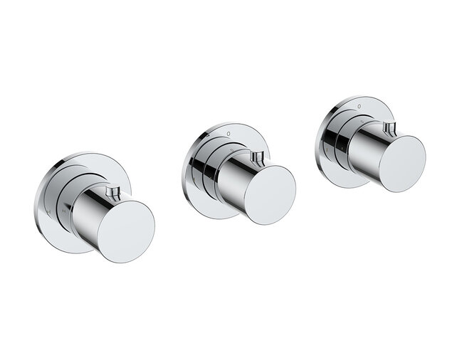 Afbouwdeel Wiesbaden Caral Thermostaat | Chroom | 2 Stopkranen