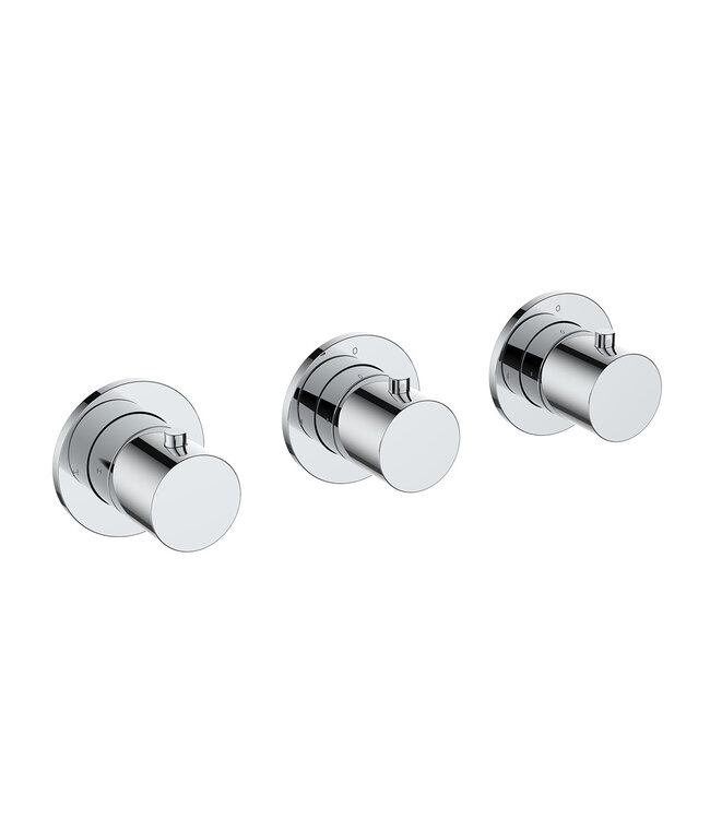 Wiesbaden Afbouwdeel Wiesbaden Caral Thermostaat | Chroom | 2 Stopkranen