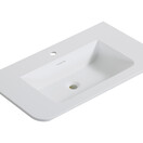 Wastafel Laro 80x48cm Mat Wit met kraangat - Solid Surface