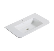 Wastafel Laro 80x48cm Mat Wit met kraangat - Solid Surface