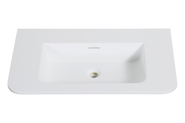 Wastafel Laro 80x48cm Mat Wit Zonder kraangat - Solid Surface