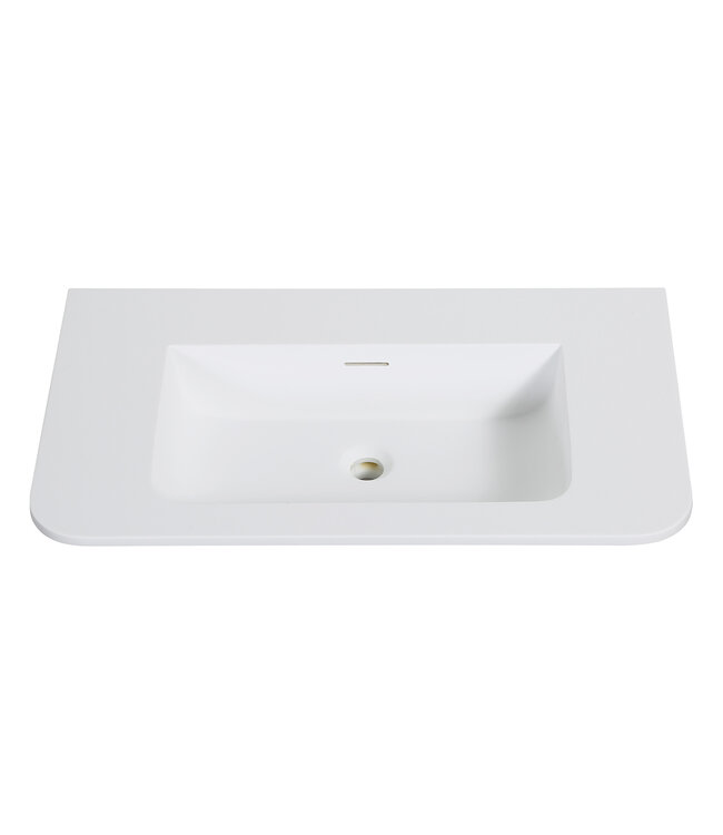 Wastafel Laro 80x48cm Mat Wit Zonder kraangat - Solid Surface