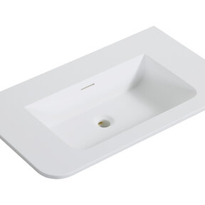 Wastafel Laro 80x48cm Mat Wit Zonder kraangat - Solid Surface