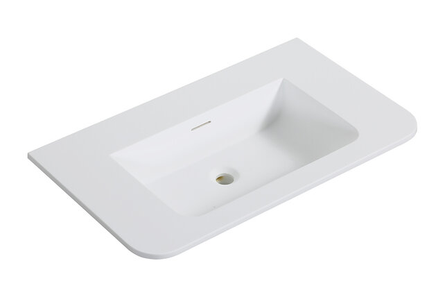 Wastafel Laro 80x48cm Mat Wit Zonder kraangat - Solid Surface