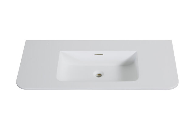 Wastafel Laro 100x48cm Mat Wit Zonder kraangat - Solid Surface