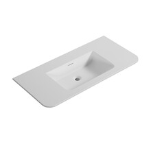 Wastafel Laro 100x48cm Mat Wit Zonder kraangat - Solid Surface