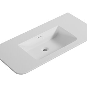 Wastafel Laro 100x48cm Mat Wit Zonder kraangat - Solid Surface