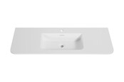 Wastafel Laro 120x48cm Mat Wit met kraangat - Solid Surface