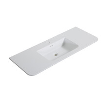 Wastafel Laro 120x48cm Mat Wit met kraangat - Solid Surface