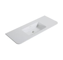 Wastafel Laro 120x48cm Mat Wit zonder kraangat - Solid Surface