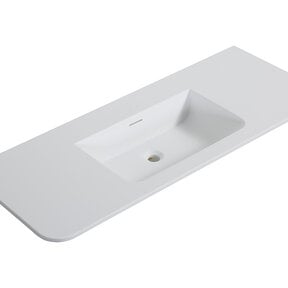 Wastafel Laro 120x48cm Mat Wit zonder kraangat - Solid Surface