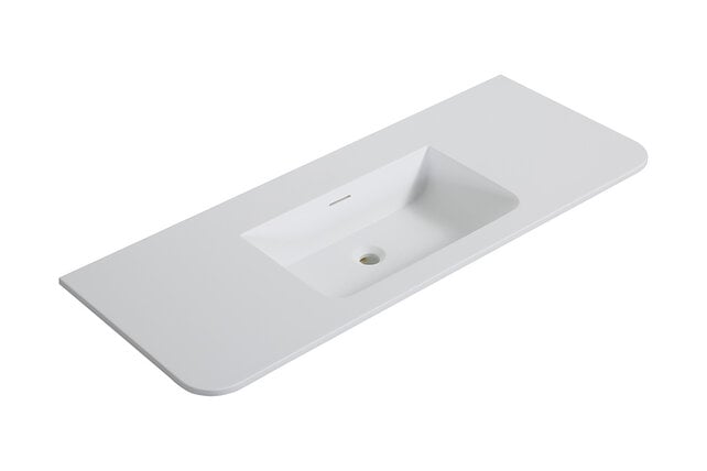 Wastafel Laro 120x48cm Mat Wit zonder kraangat - Solid Surface