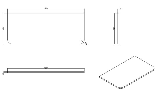 Topblad Sulora 120x48cm Licht Eiken