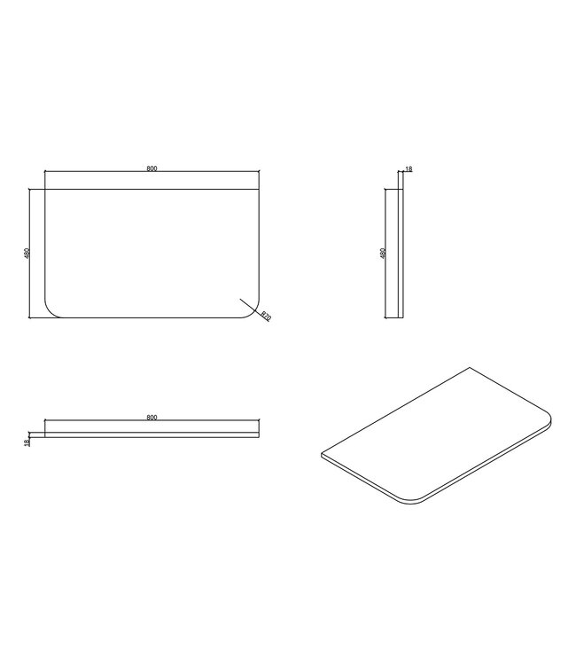 Topblad Sulora 80x48cm Bruin Eiken