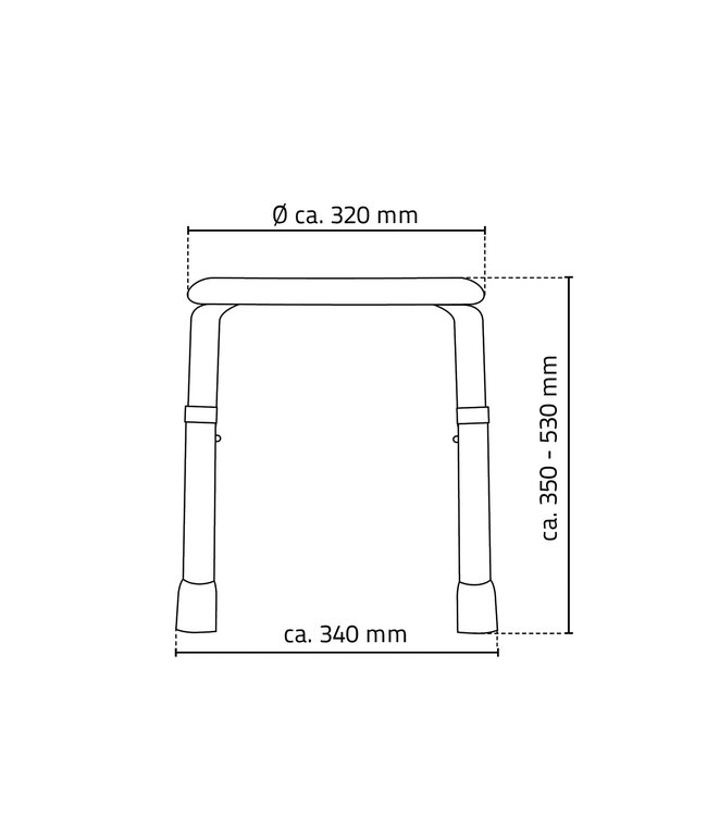 Badkamerkrukje Rond Wit (Verstelbaar)