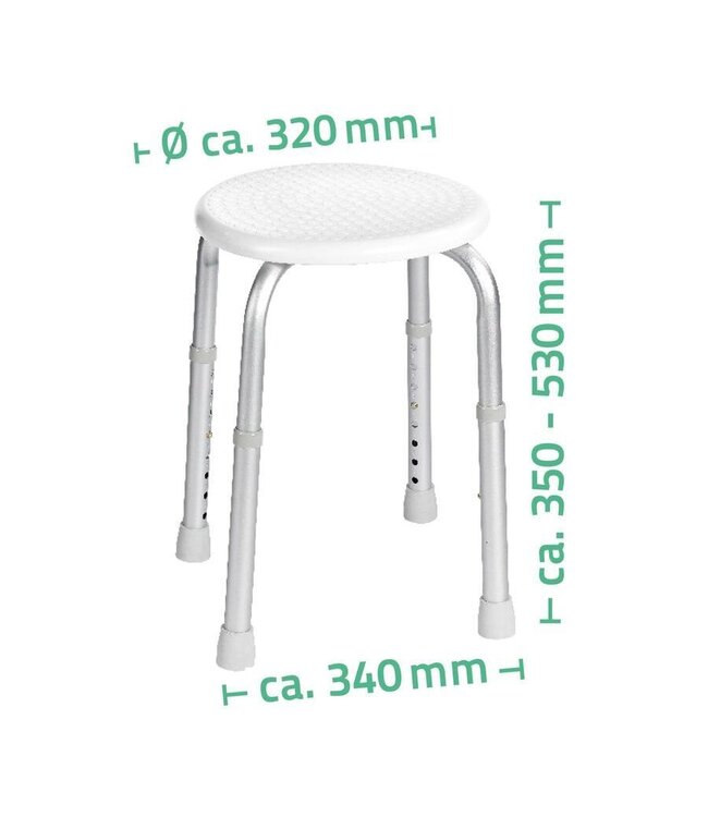 Badkamerkrukje Rond Wit (Verstelbaar)