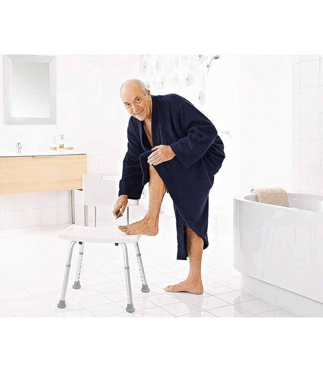 Badkamerstoel Ridder Sam  verstelbaar wit