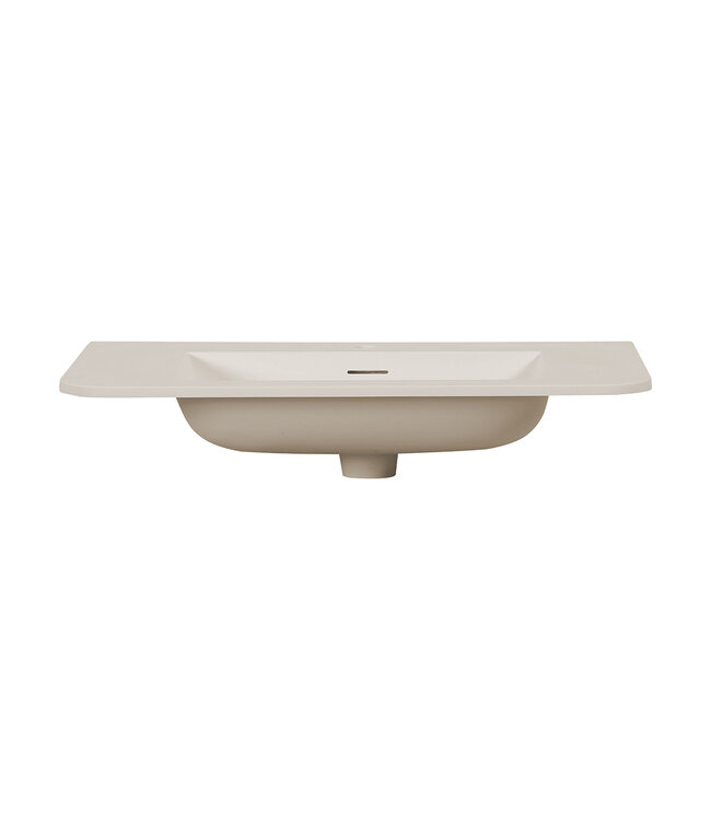 Wiesbaden Wastafel Laro 80x48cm Beige met kraangat - Solid Surface