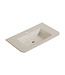 Wiesbaden Wastafel Laro 80x48cm Beige met kraangat - Solid Surface