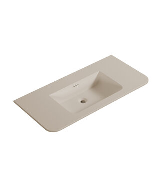 Wiesbaden Wastafel Laro 100x48cm Beige Zonder kraangat - Solid Surface