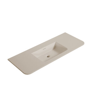 Wiesbaden Wastafel Laro 120x48cm Beige zonder kraangat - Solid Surface