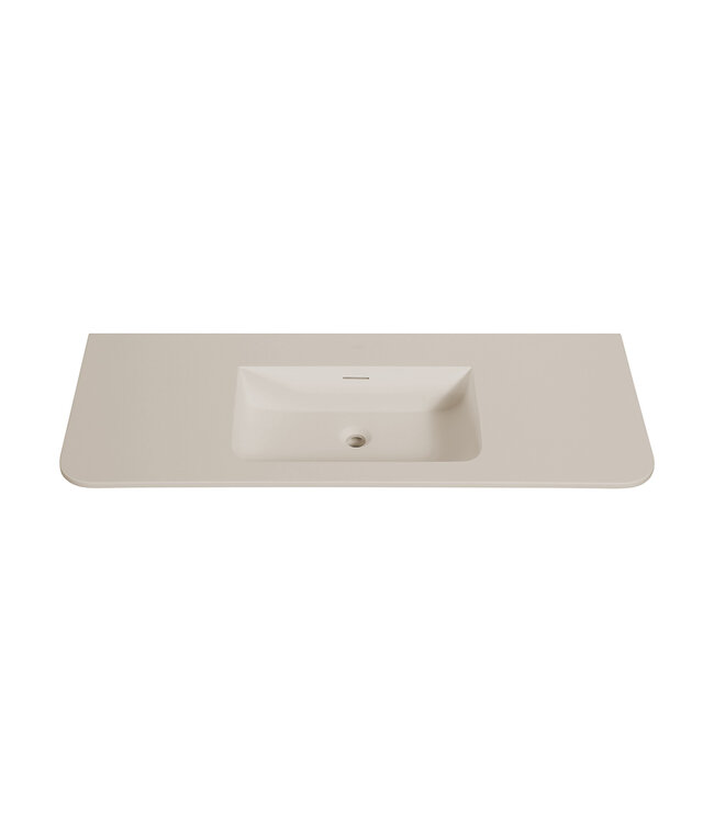Wiesbaden Wastafel Laro 120x48cm Beige zonder kraangat - Solid Surface