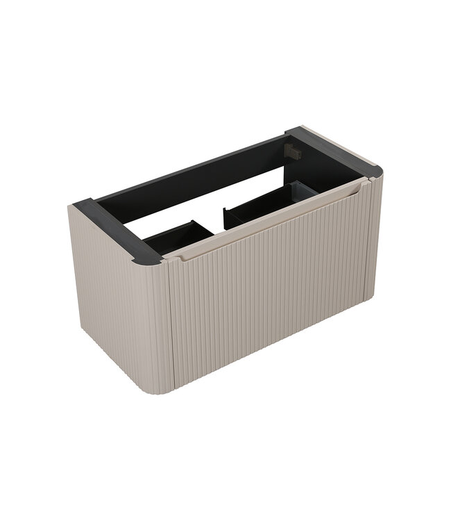 Wiesbaden Onderkast Sulora Mat Beige 100cm | Geribbeld Design & Softclose